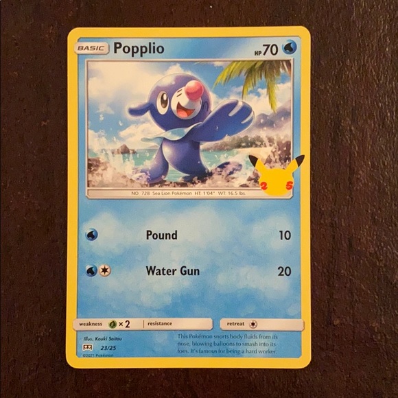 Popplio 23/25 Basic 25 Year McDonald’s Card